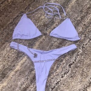 SHEIN Lavender Bikini with Chain Detail